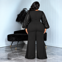 Black Runway Sequin Jumpsuit