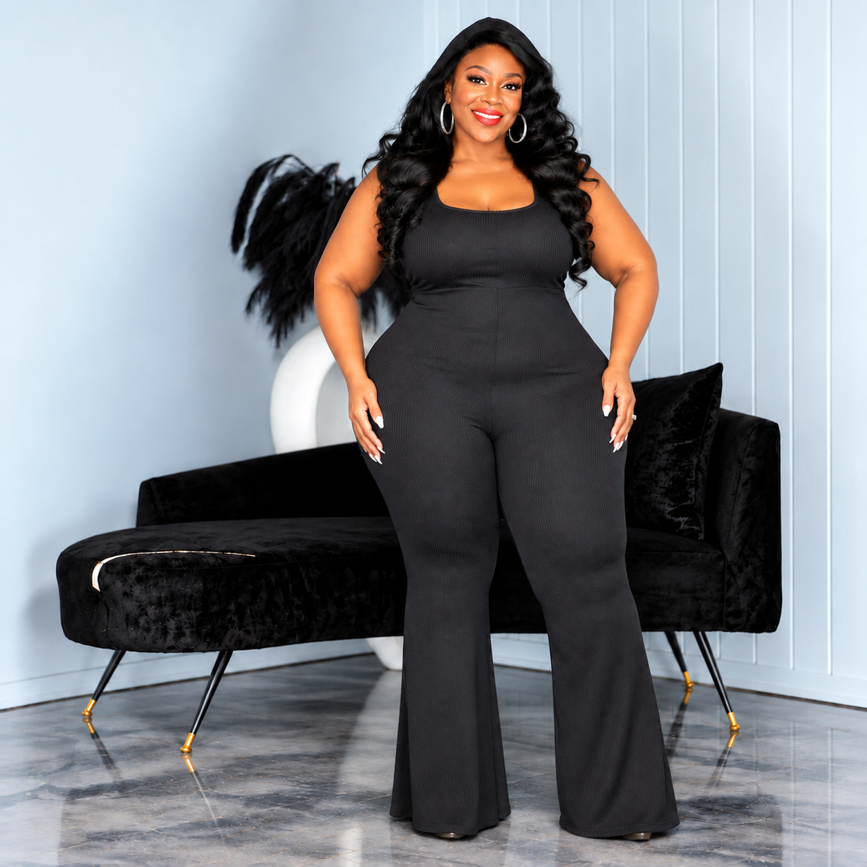 Black Get It Ribbed Set