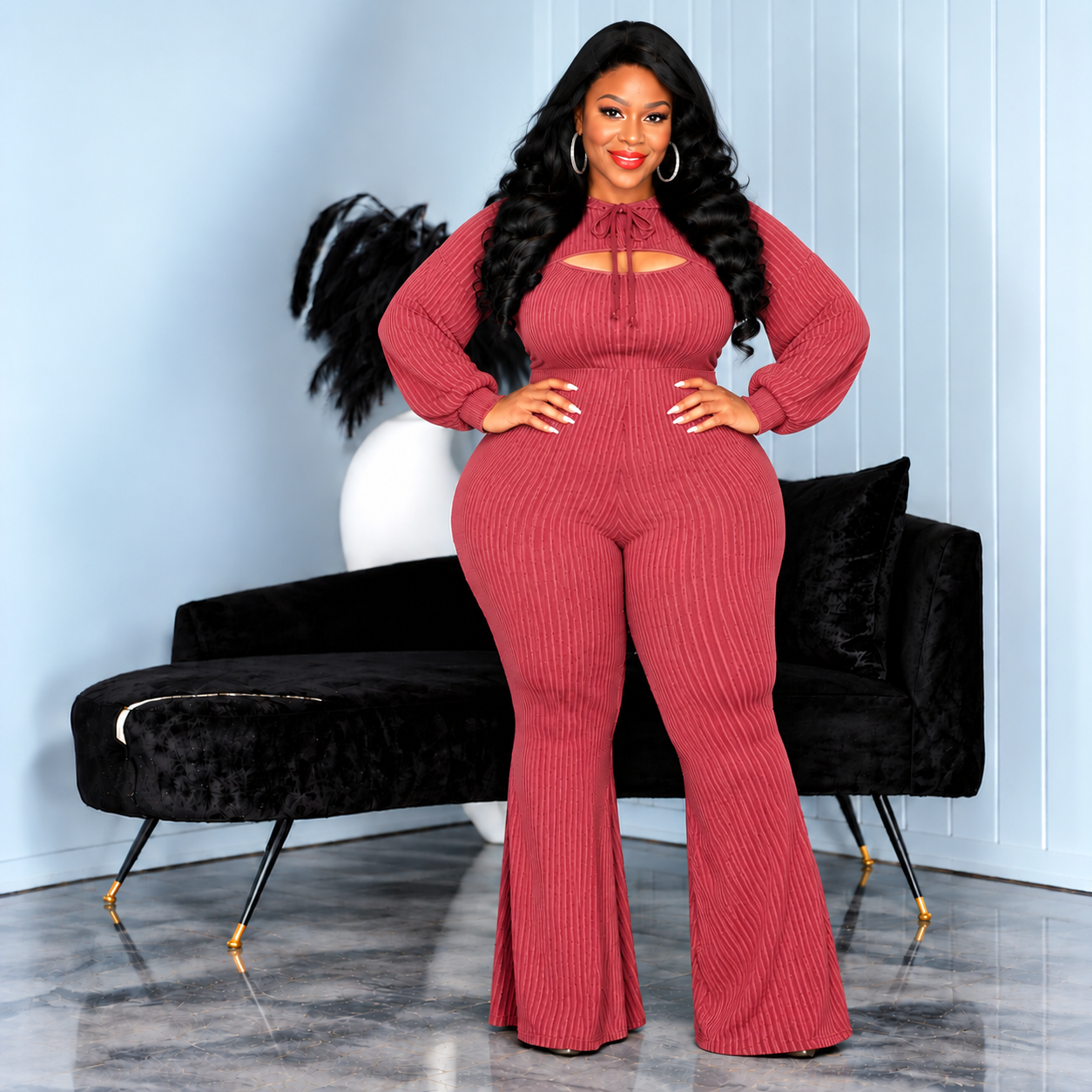 Burgundy Get it Ribbed Set