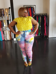 Pastel Paint Splatter Jeans
