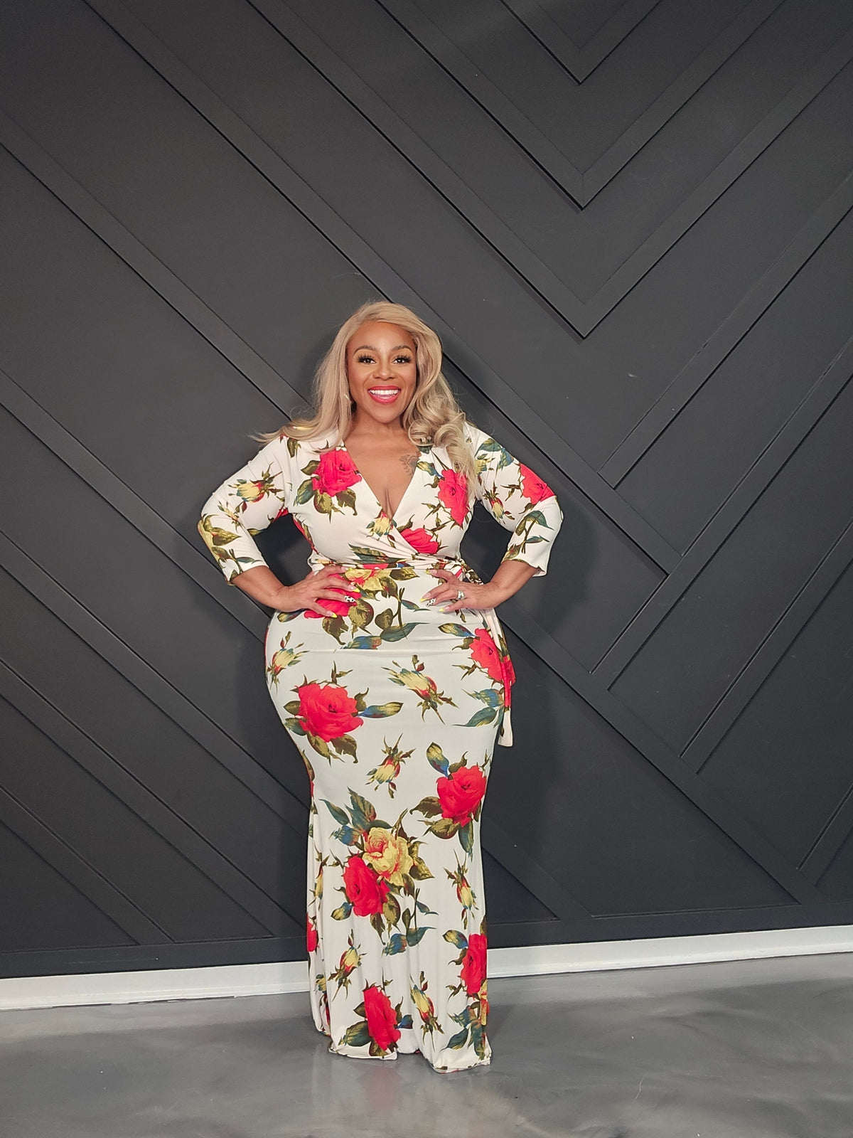 Rose Thorn Print Dress