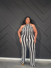 Stripe Down Jumpsuit
