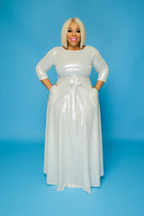 Silver Metallic Pocket Dress