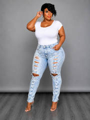 Light Acid Ripped Jeans