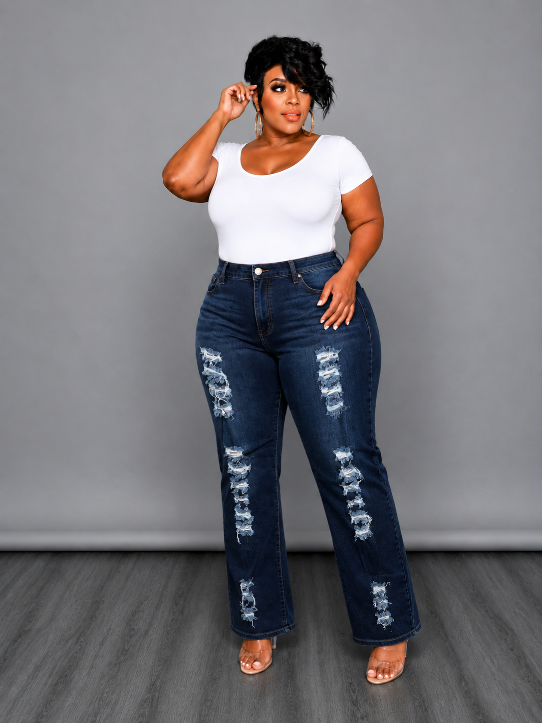 Dark Blue Ripped Jean