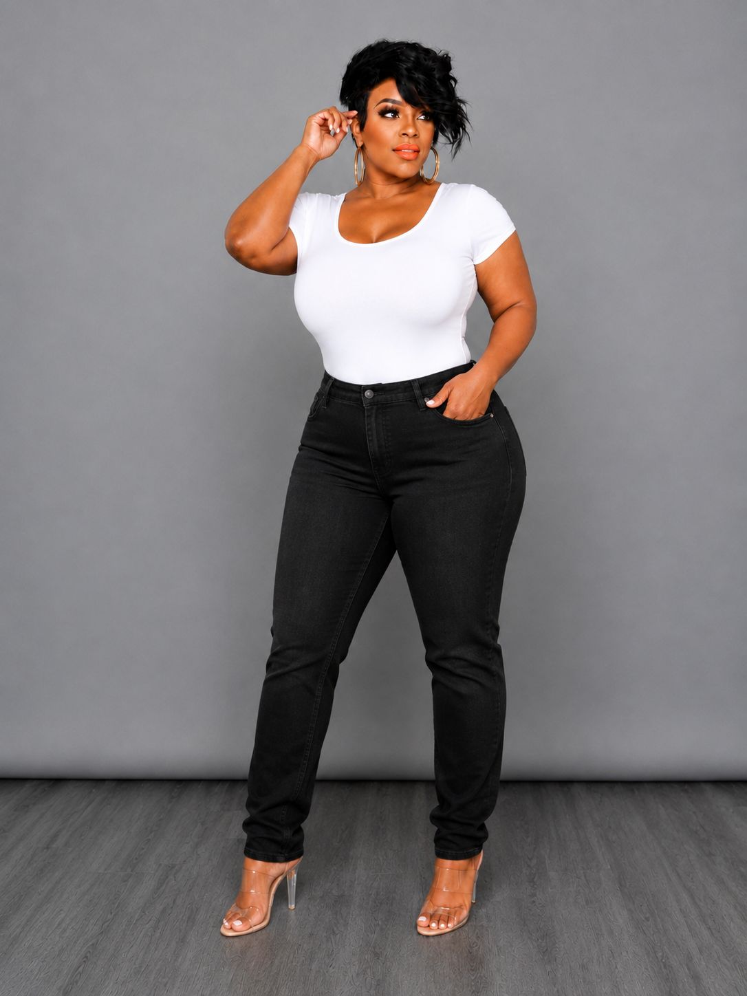 Black Hi Waist Jeans