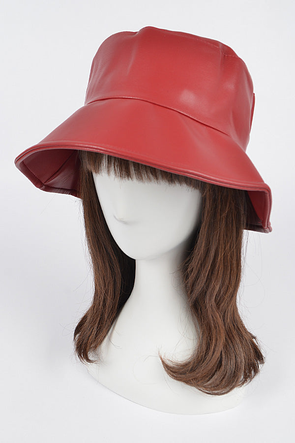 Faux Leather Bucket Hat