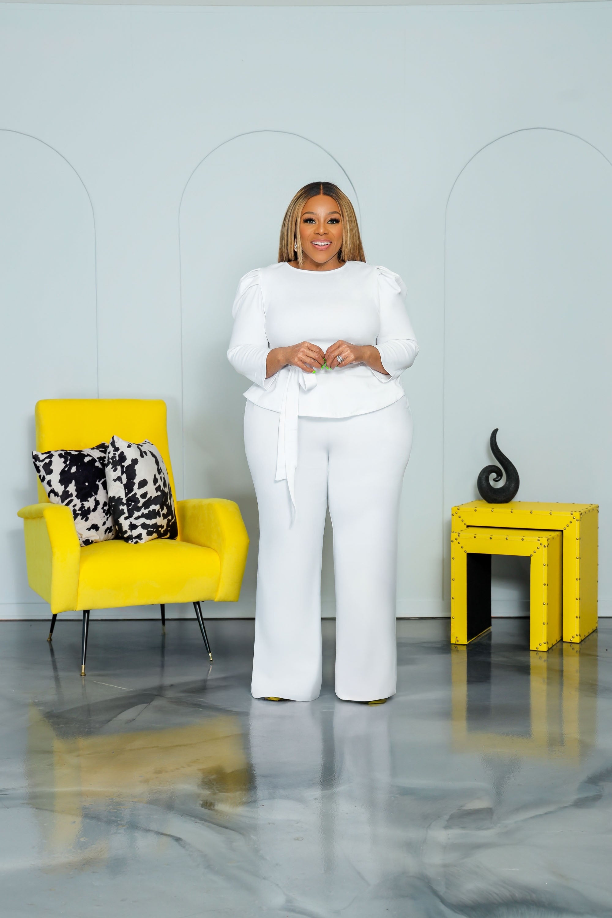 White Elisa Peplum Set * Exclusive*