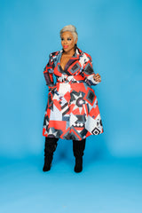 Red Abstract Coat/Dress