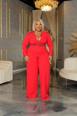 Red Glam Side Jumpsuit