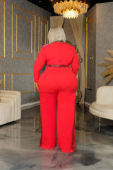 Red Glam Side Jumpsuit