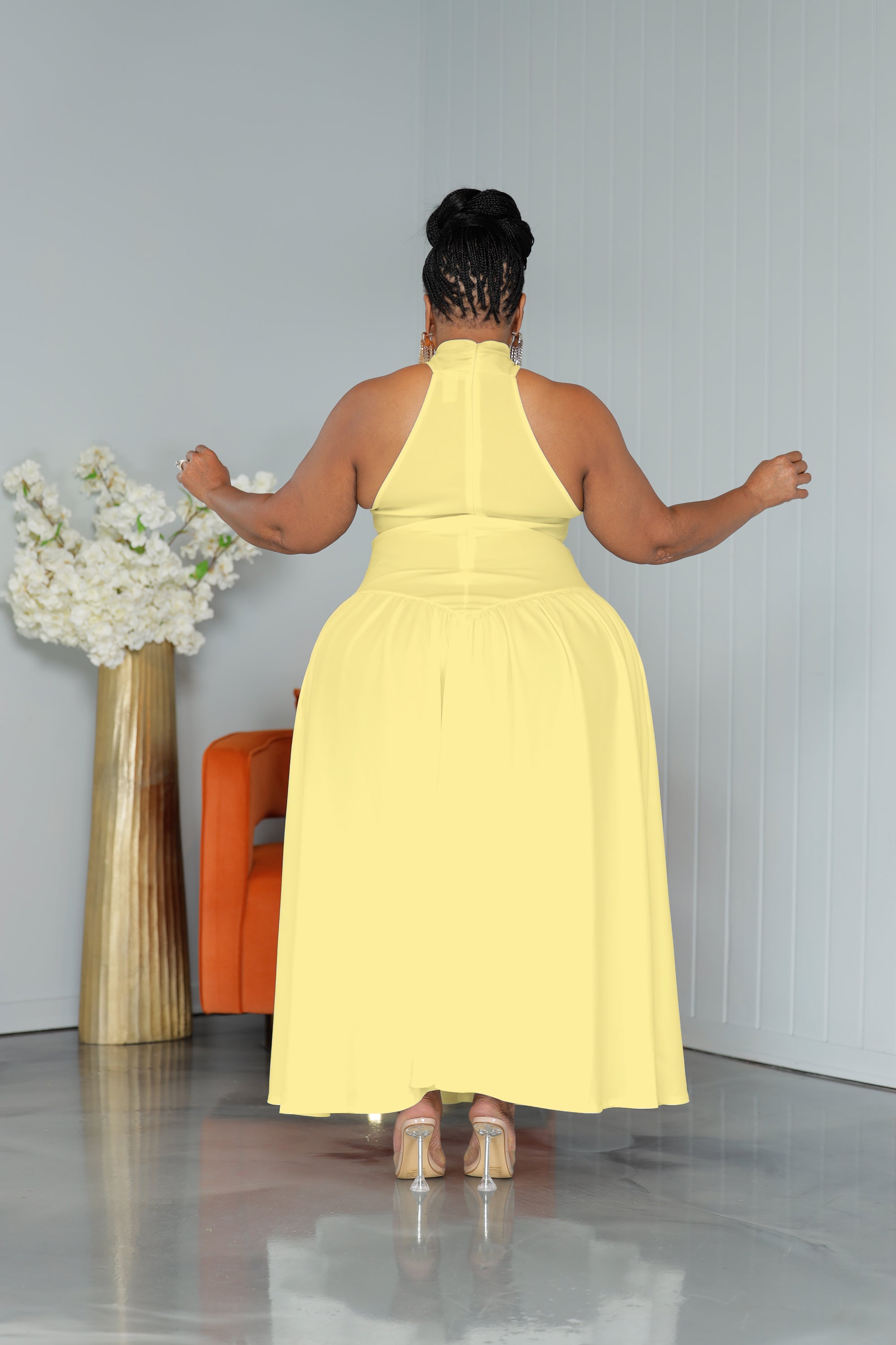 Yellow Mya Halter Dress