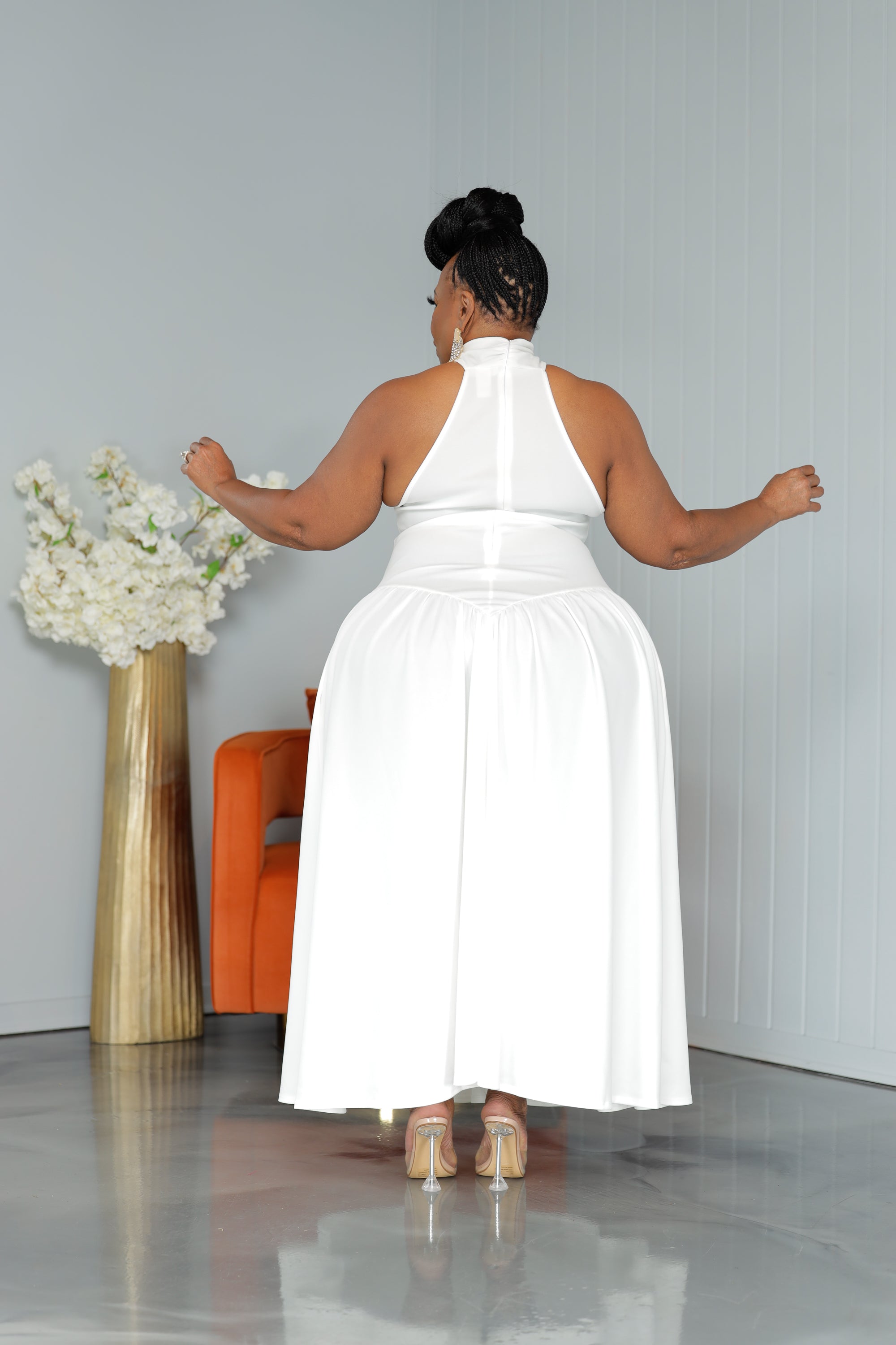 White Mya Halter Dress