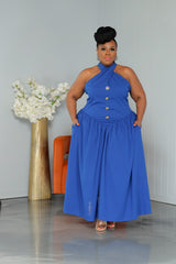 Royal Blue Mya Halter Dress