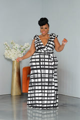 Black Gridlock Tie Dress