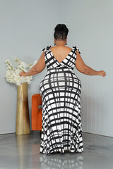 Black Gridlock Tie Dress
