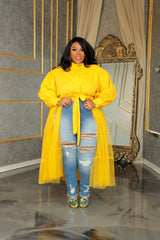 Mustard Riley Tulle Top