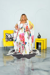 Ivory Flower Blooming Maxi Dress