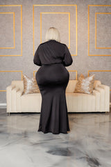 Black Diva Drape Skirt Set