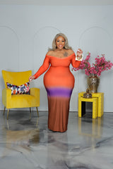 Rust Ombre Maxi Dress