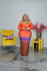 Rust Ombre Maxi Dress