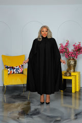 Black Gabbi Cape Dress
