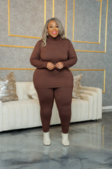 Chocolate Comfy Turtleneck Set