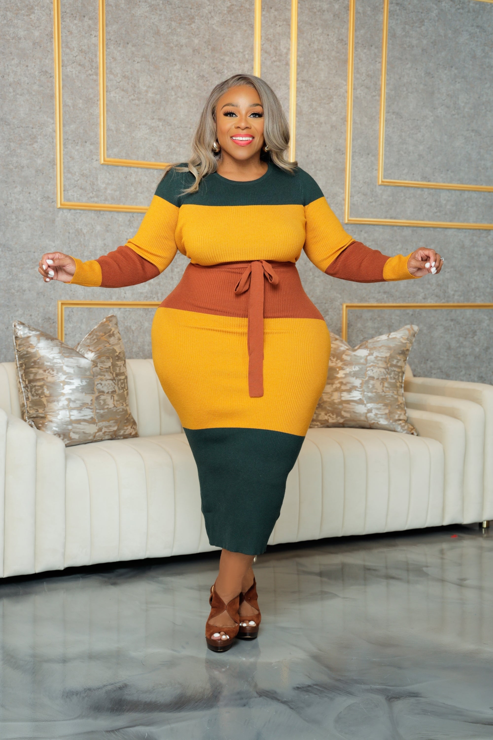 Mustard Cori Amazing Sweater Dress