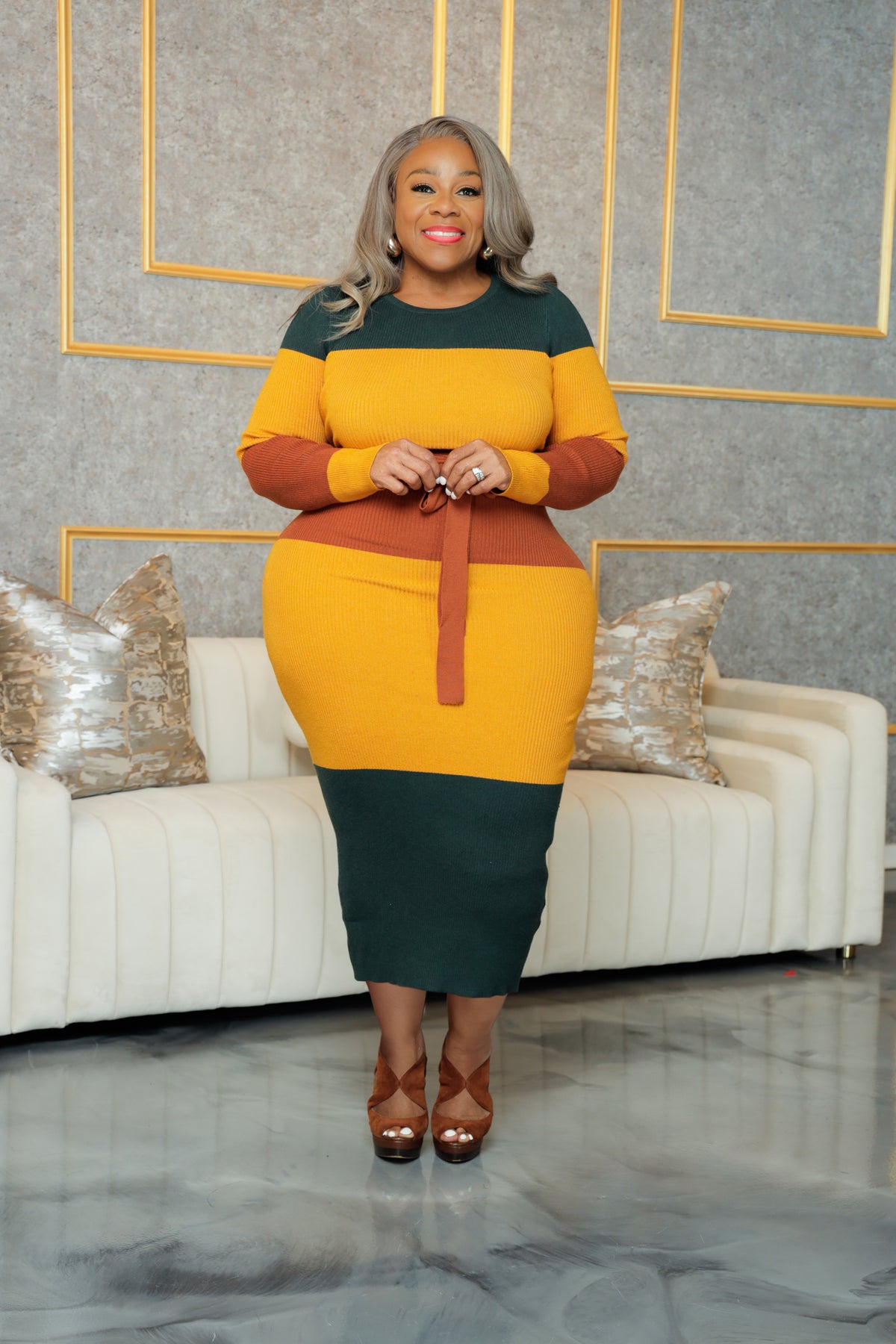 Mustard Cori Amazing Sweater Dress