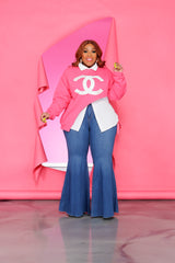 Pink Asymmetrical CC Sweatshirt