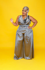 Green Cowl Neckline Jumpsuit