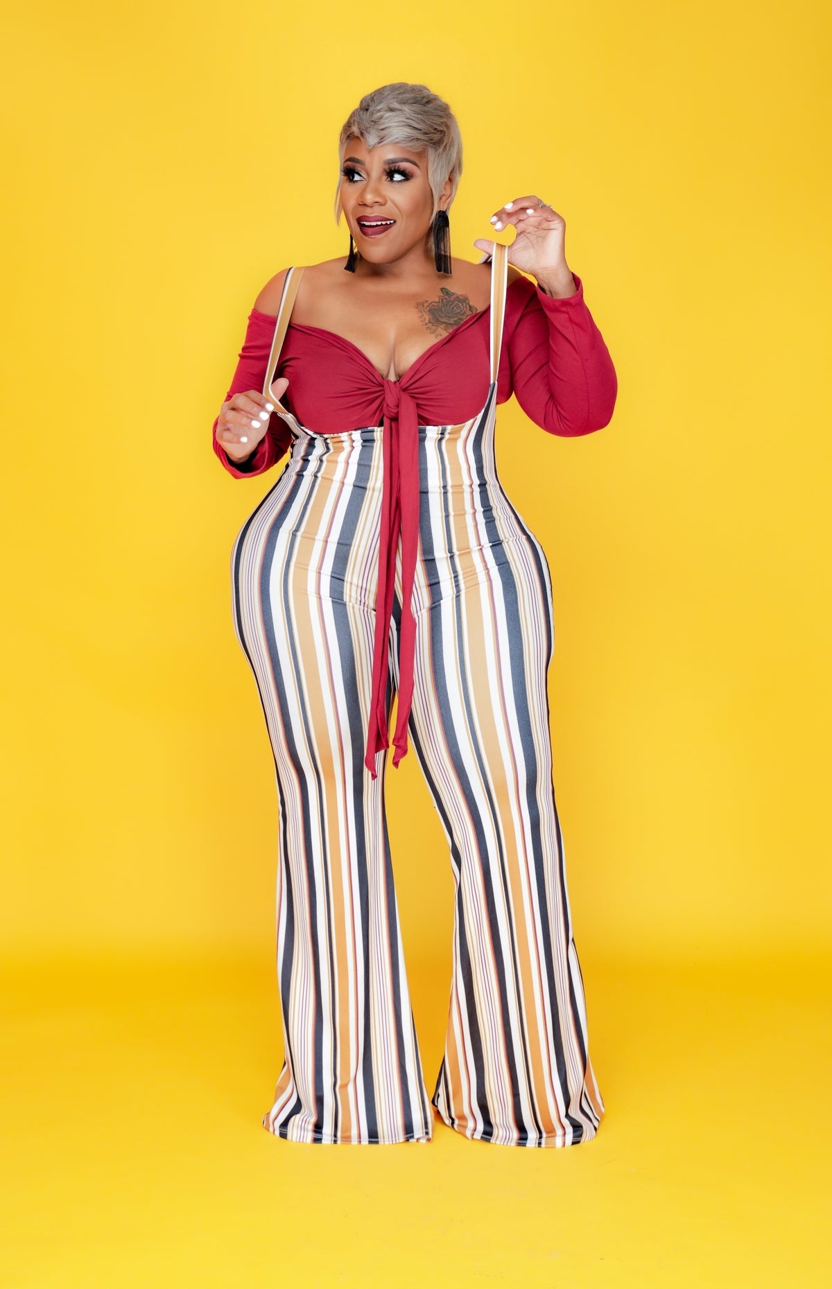 Stripe Suspender Set