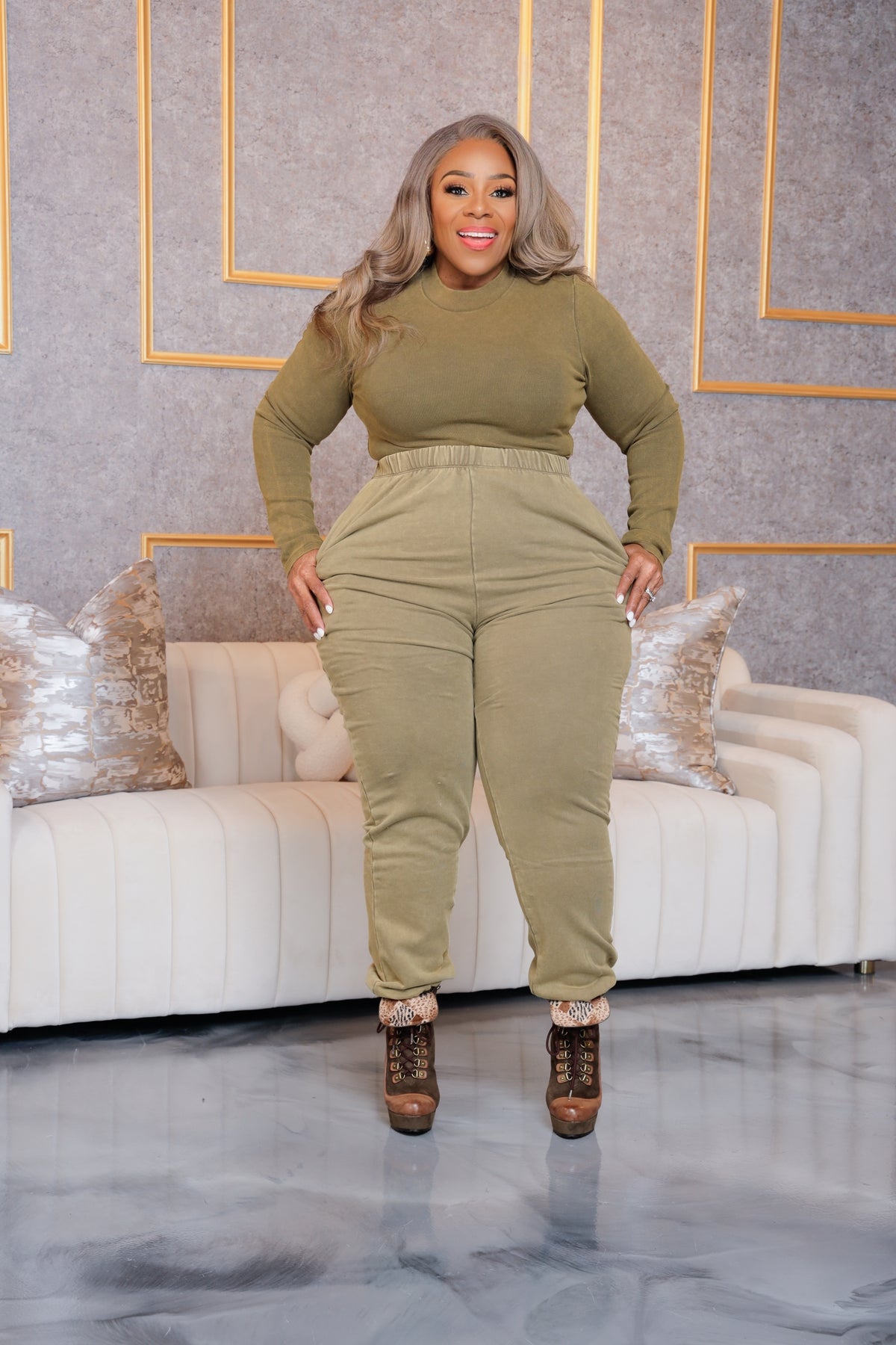 Olive Green Keep Me Warm Set