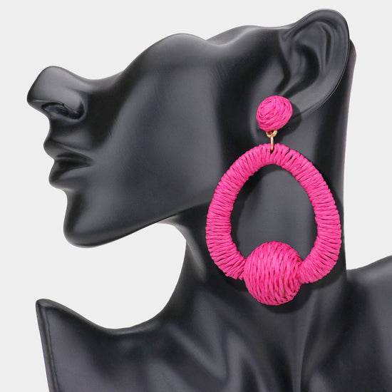 Pink Open Teardrop Earrings