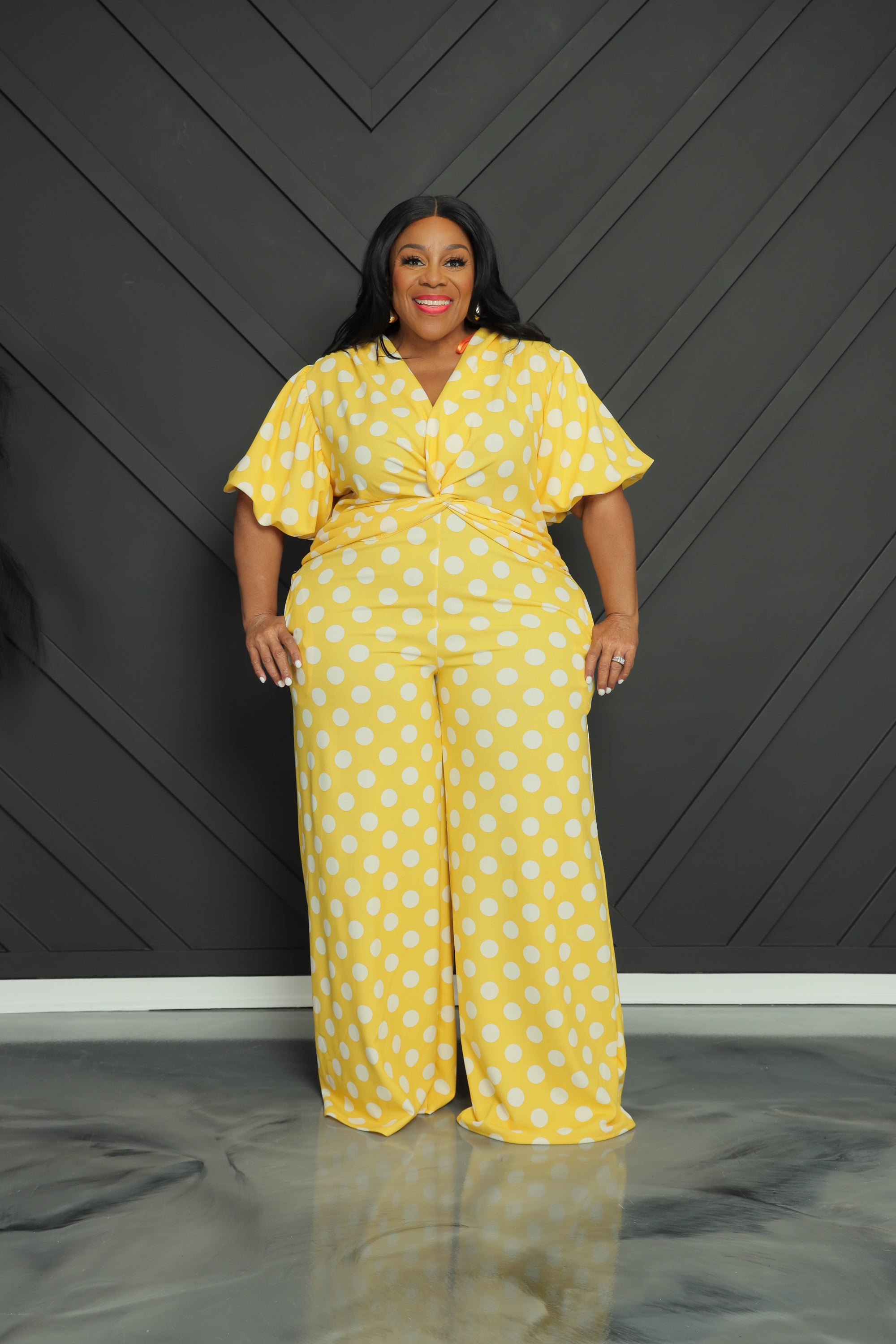 Yellow Connect The Dots Jumpsuit