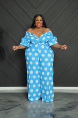 Blue Connect The Dots Jumpsuit