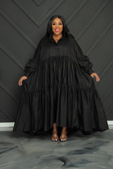 Black Smock Swing Dress