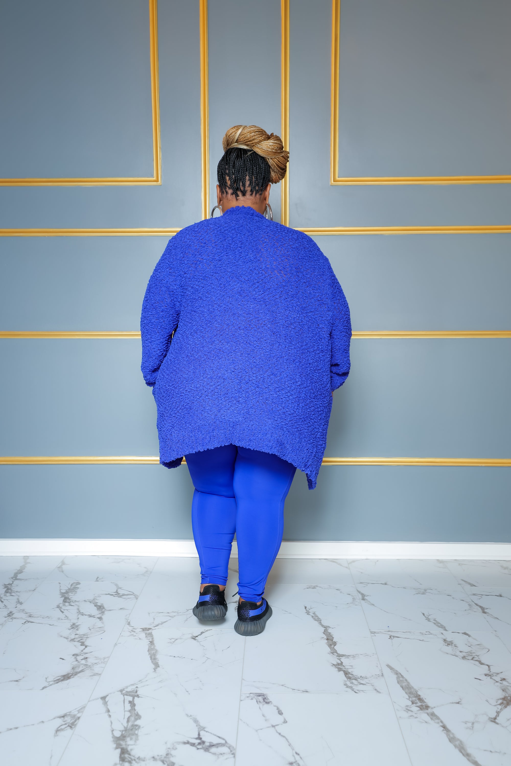 Royal Blue Popcorn Cardigan