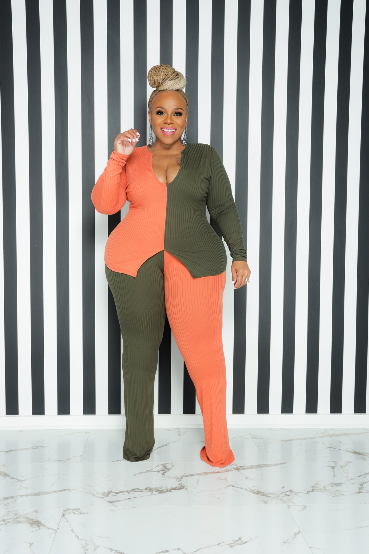 Orange Half Pant Set