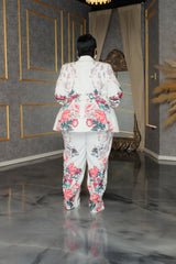 Ivory All Floral Pant Suit