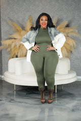 Ivory Distressed Denim Sweater