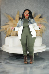 Ivory Distressed Denim Sweater