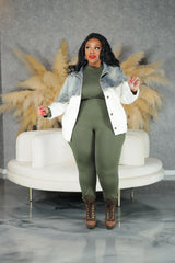 Ivory Distressed Denim Sweater