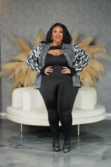 Grey Denim Sweater Jacket