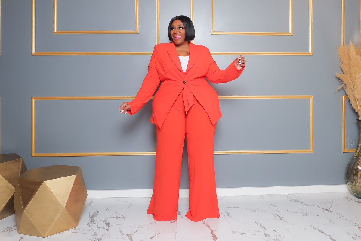 Orange Boss Babe Suit