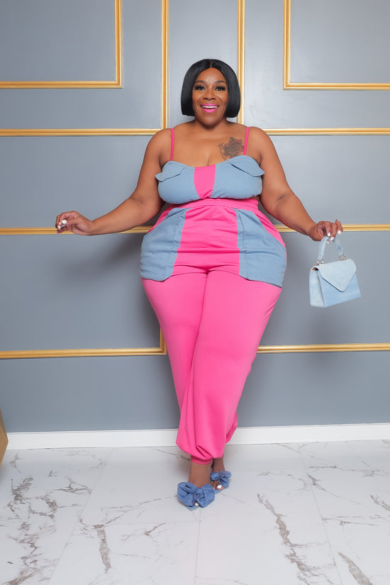 Pink Rough Patch Jogger Set