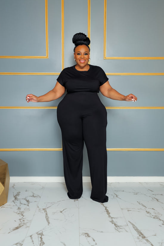 Black Relax Vibes Pant Set