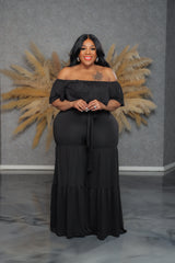 Black Tiered Jumpsuit