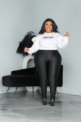 White  Ruffle Heavy Duty Sweatshirt