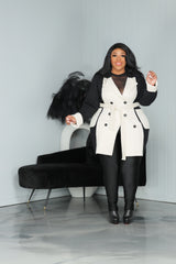 Cream Color-Block Knit Jacket